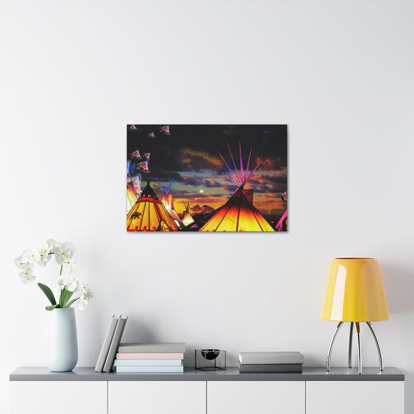 Glowing Teepees Canvas Gallery Wraps