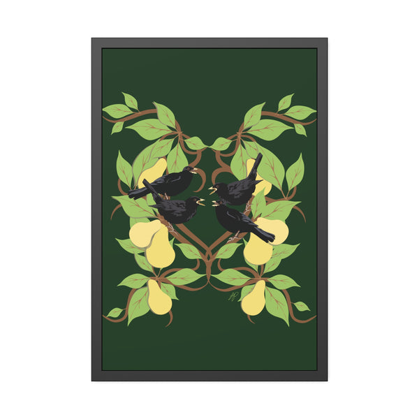 Four Colly Birds Framed Paper Posters