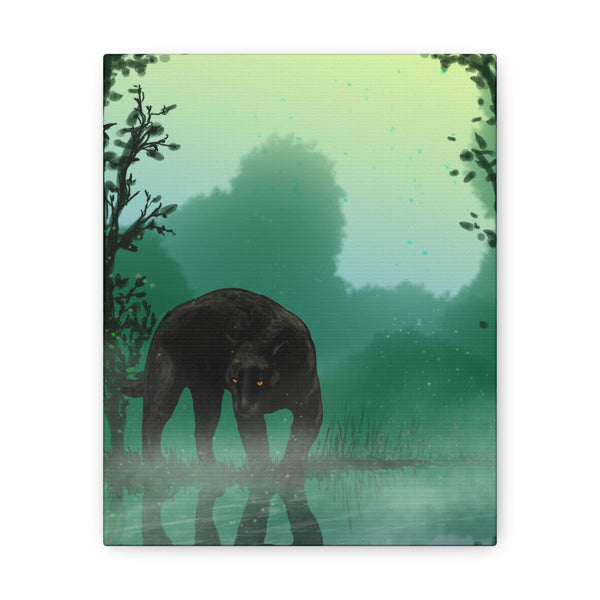 Black Panther with Reflection  Canvas Gallery Wraps
