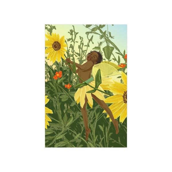 Sunflower Fairy Premium Matte vertical posters