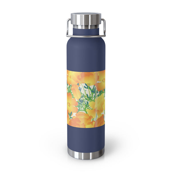 Poppies Copper Vacuum Insulated Bottle, 22oz