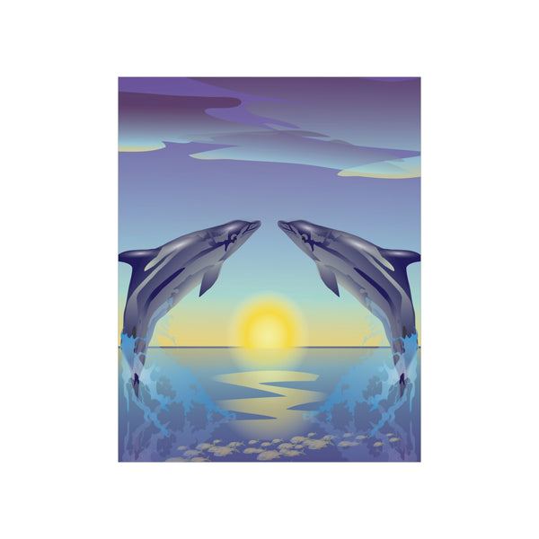Dolphin Love Premium Matte vertical posters