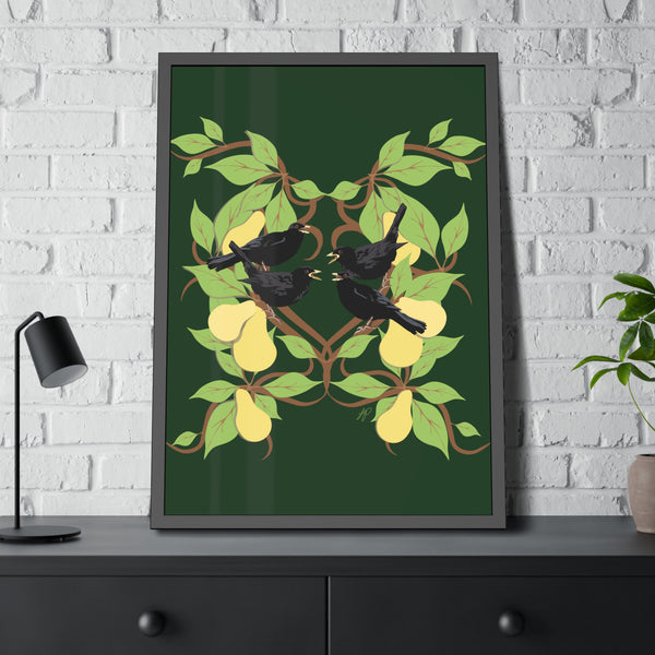 Four Colly Birds Framed Paper Posters