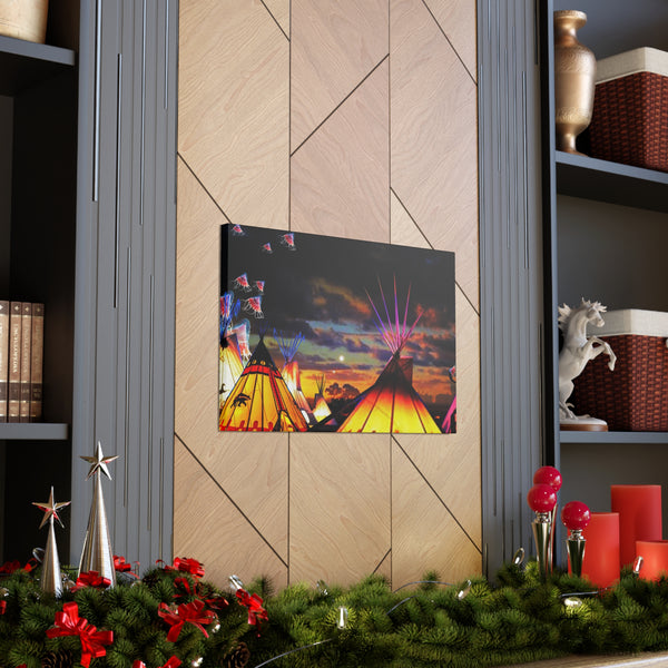 Glowing Teepees Canvas Gallery Wraps
