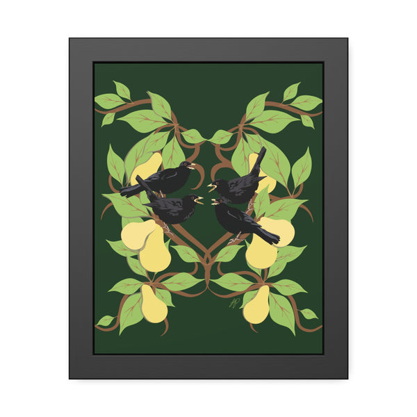 Four Colly Birds Framed Paper Posters