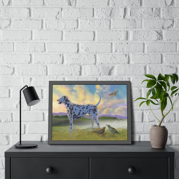 Dalmatian with Birds Framed Paper Posters