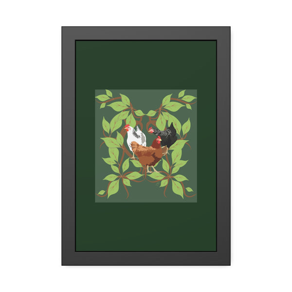 Three French Hens Framed Paper Posters