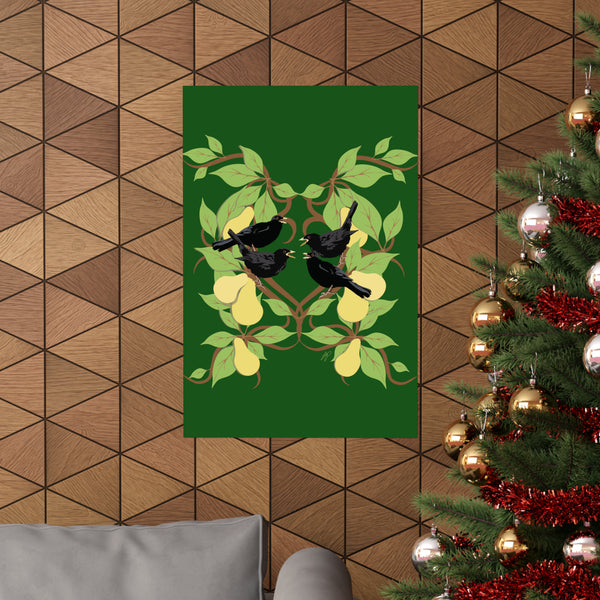 Four Colly Birds of Christmas Premium Matte vertical posters