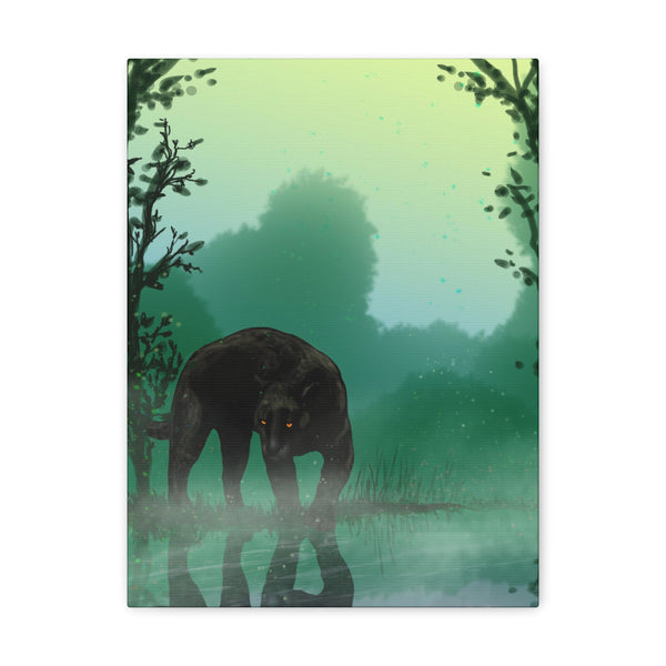 Black Panther with Reflection  Canvas Gallery Wraps