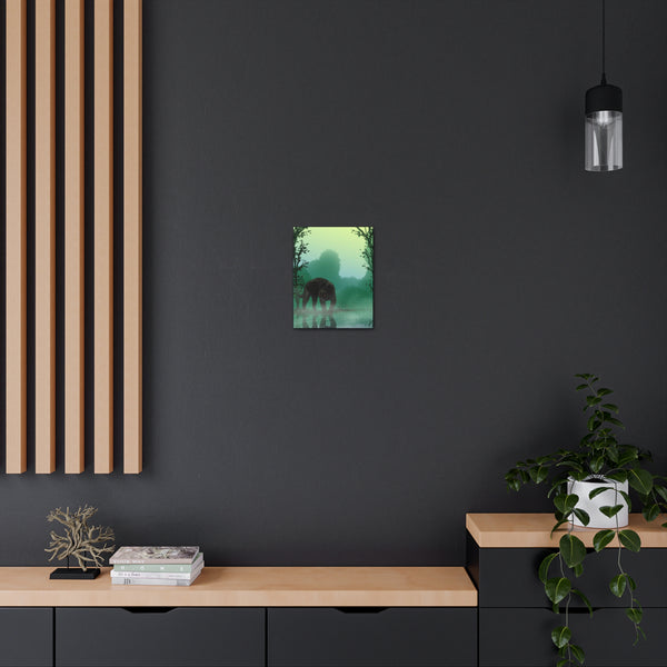 Black Panther with Reflection  Canvas Gallery Wraps