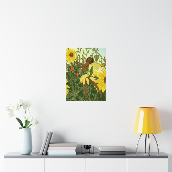 Sunflower Fairy Premium Matte vertical posters