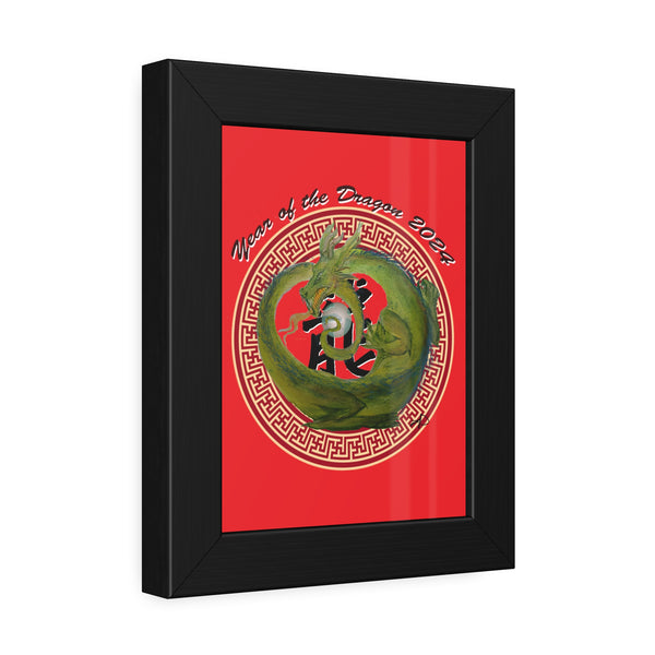 Red Lunar Dragon Framed Paper Posters