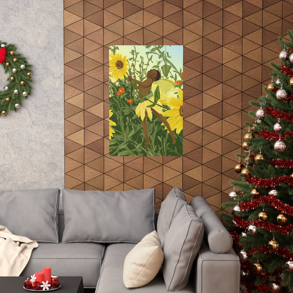 Sunflower Fairy Premium Matte vertical posters
