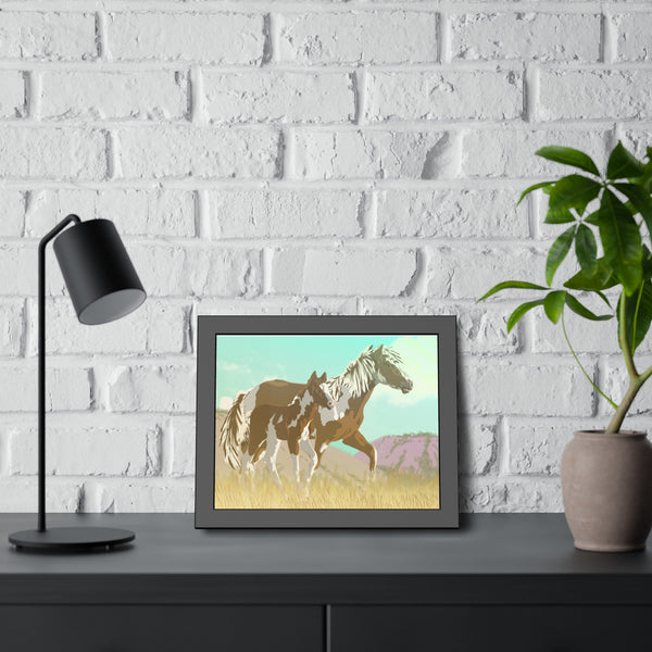 Mare and Colt Mustang Framed Paper Posters