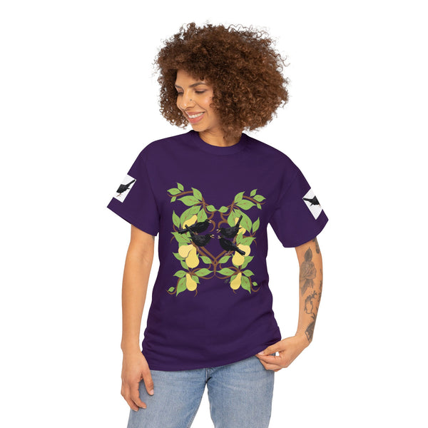 Four Colly Birds of Christmas Unisex Heavy Cotton Tee