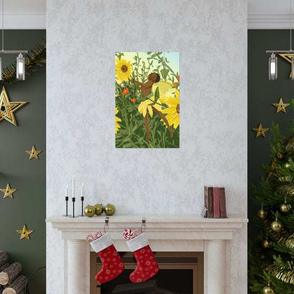 Sunflower Fairy Premium Matte vertical posters