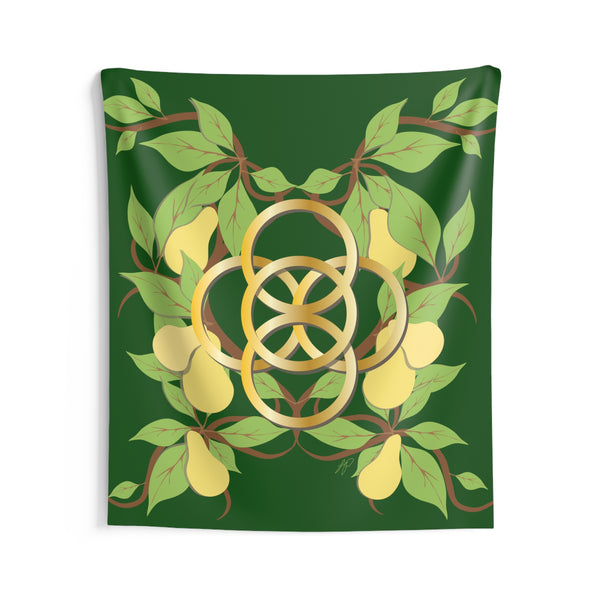 Five Golden Rings of Christmas Indoor Wall Tapestries