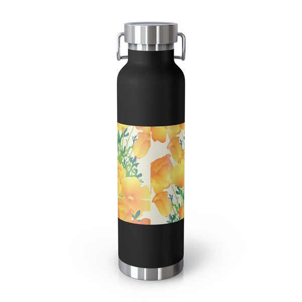 Poppies Copper Vacuum Insulated Bottle, 22oz