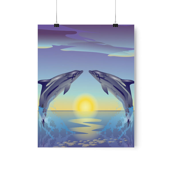 Dolphin Love Premium Matte vertical posters