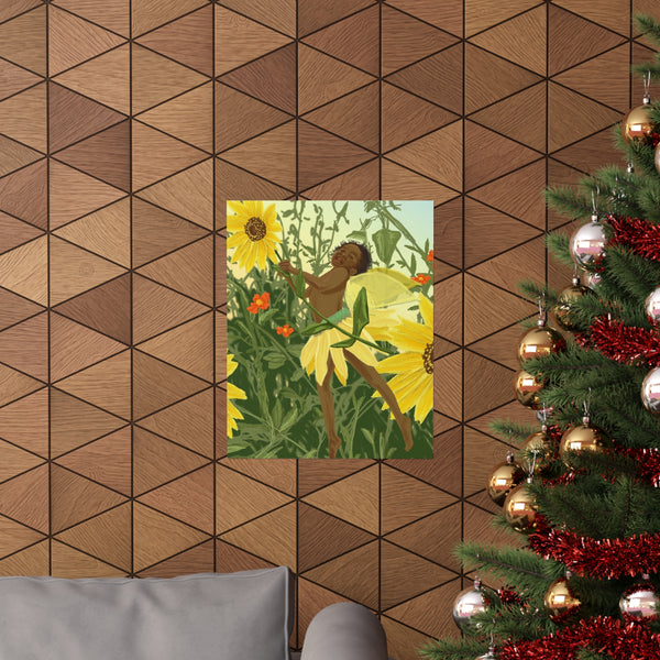Sunflower Fairy Premium Matte vertical posters