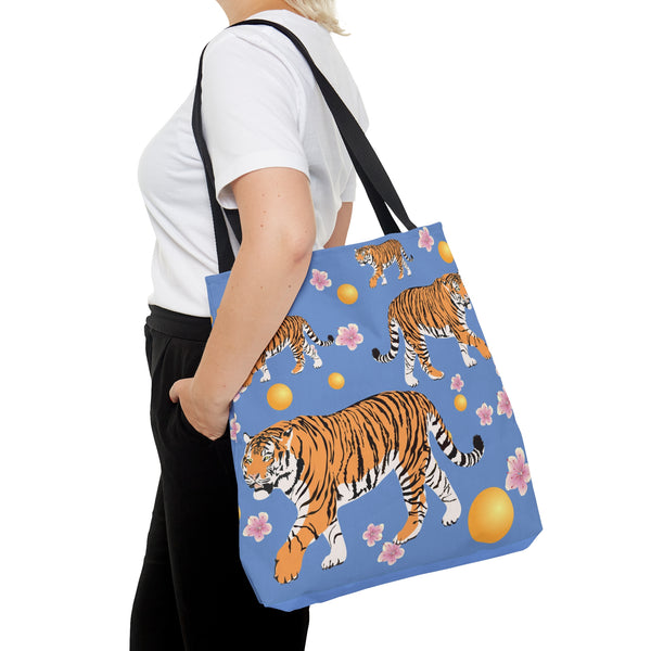 Bengal Tiger Blue Tote Bag