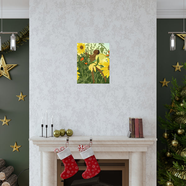 Sunflower Fairy Premium Matte vertical posters