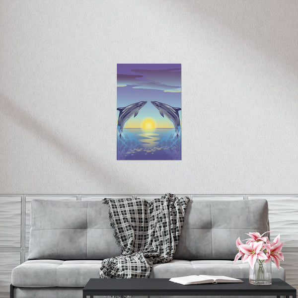 Dolphin Love Premium Matte vertical posters