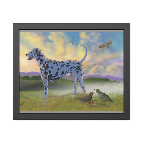 Dalmatian with Birds Framed Paper Posters