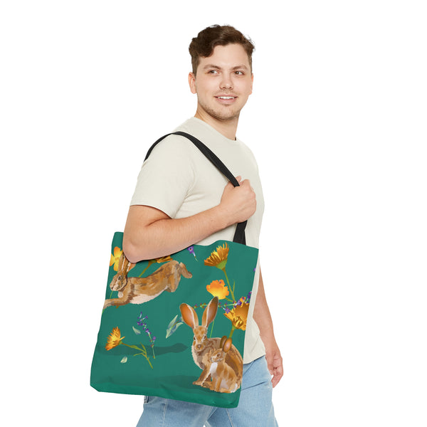 Jackrabbit Jump Green Tote Bag