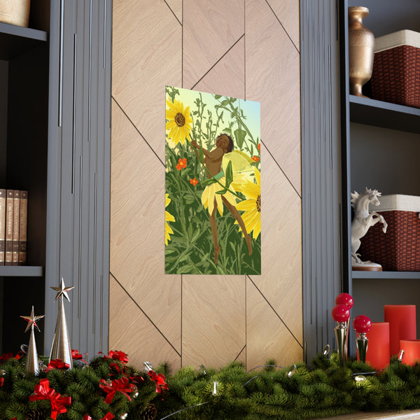 Sunflower Fairy Premium Matte vertical posters