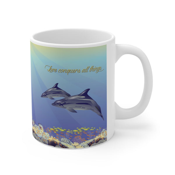2 Dolphins Love Ceramic Mug 11oz