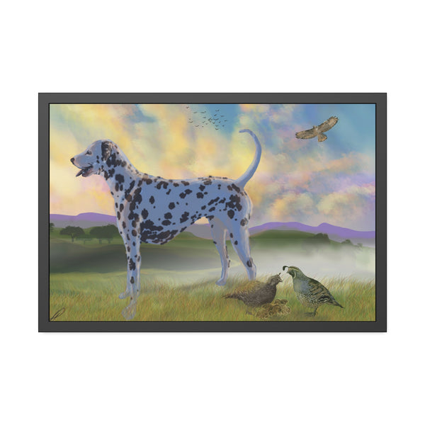 Dalmatian with Birds Framed Paper Posters