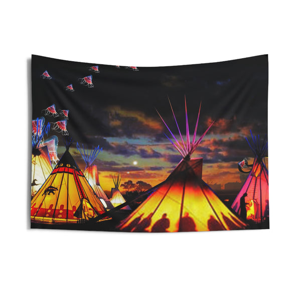 Glowing Teepees Indoor Wall Tapestries
