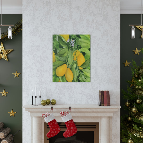 Watercolor Lemons Canvas Gallery Wraps