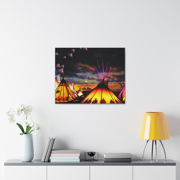 Glowing Teepees Canvas Gallery Wraps
