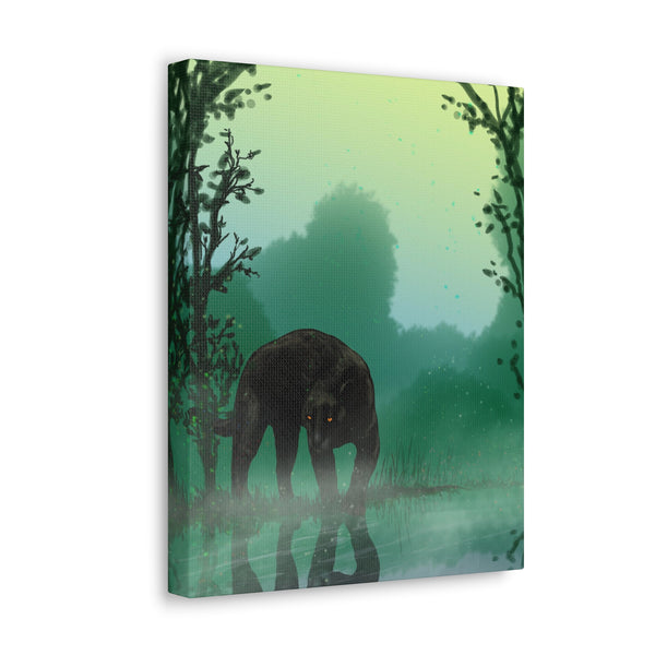 Black Panther with Reflection  Canvas Gallery Wraps