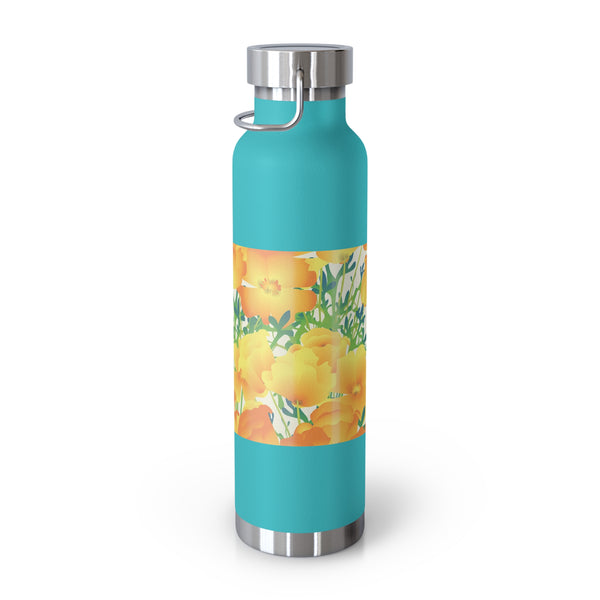Poppies Copper Vacuum Insulated Bottle, 22oz