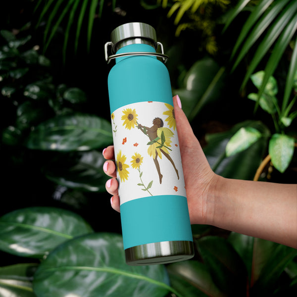 Sunflower Faerie Copper Vacuum Insulated Bottle, 22oz