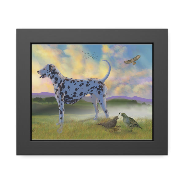 Dalmatian with Birds Framed Paper Posters