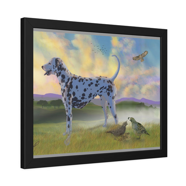 Dalmatian with Birds Framed Paper Posters