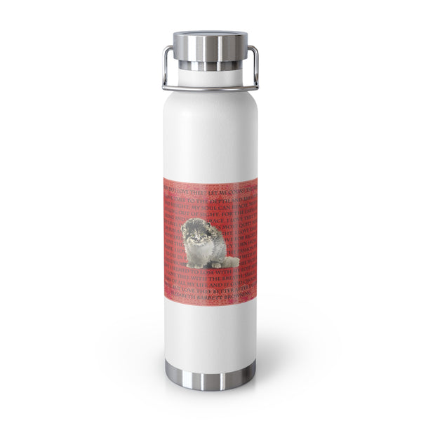 Love Cat Copper Vacuum Insulated Bottle, 22oz