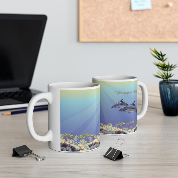 2 Dolphins Love Ceramic Mug 11oz