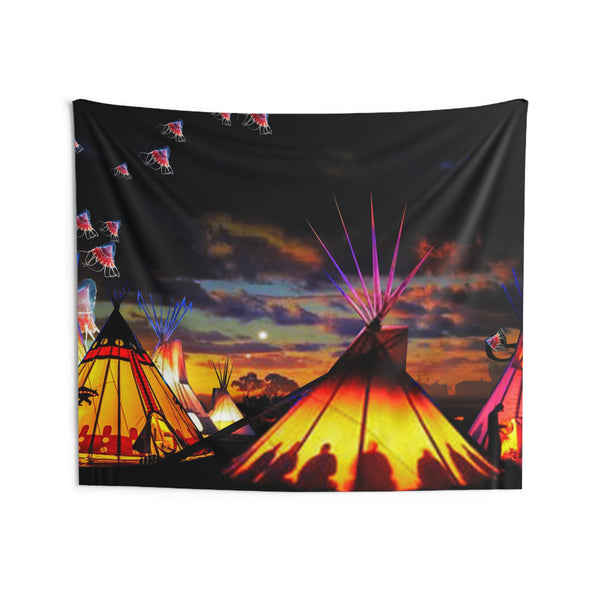Glowing Teepees Indoor Wall Tapestries