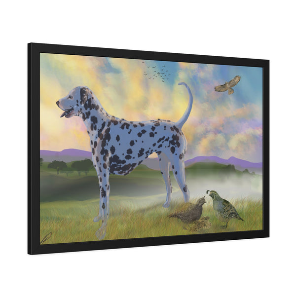 Dalmatian with Birds Framed Paper Posters