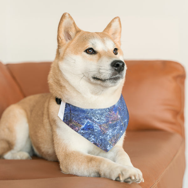 Ginkgo Leaves N Frost Pet Bandana Collar