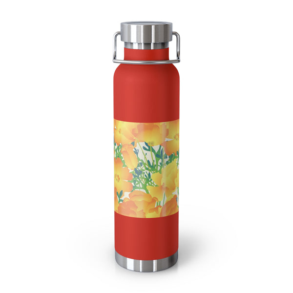 Poppies Copper Vacuum Insulated Bottle, 22oz