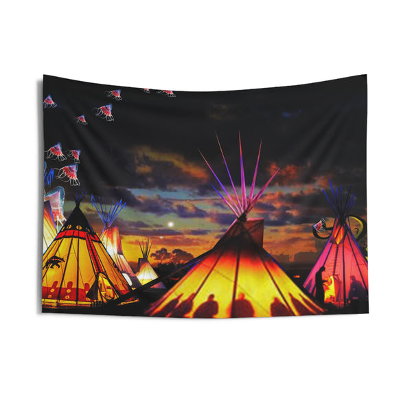 Glowing Teepees Indoor Wall Tapestries