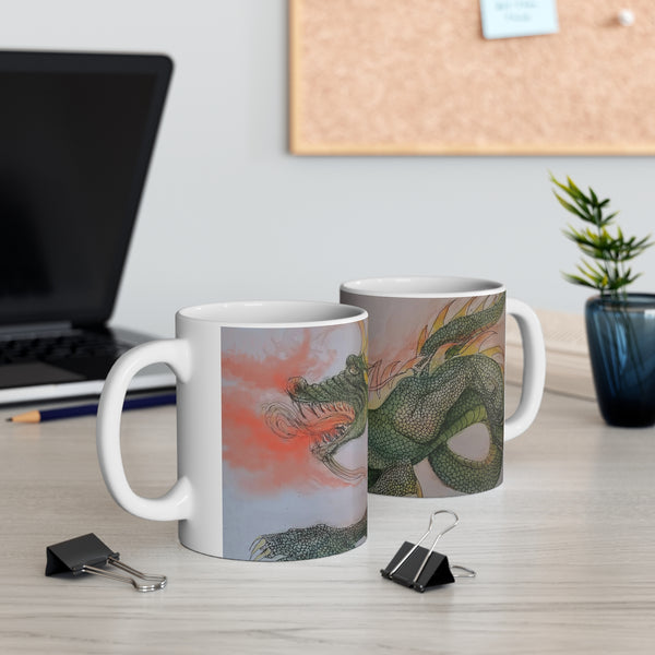 Doodle Dragon Ceramic Mug 11oz