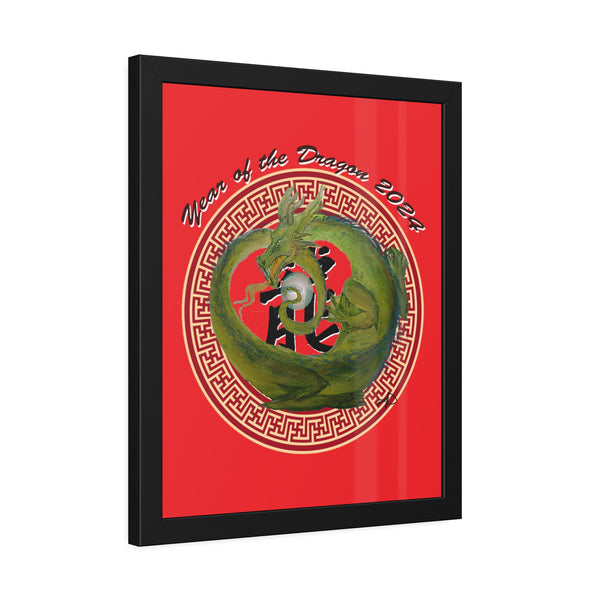 Red Lunar Dragon Framed Paper Posters