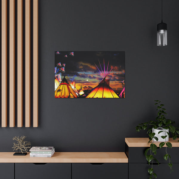 Glowing Teepees Canvas Gallery Wraps